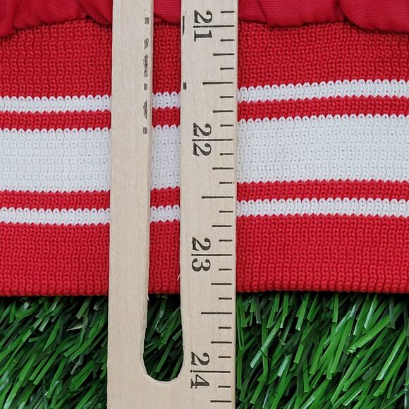 Vintage 80s Farmingdale Varsity Jacket L 22x23 Red Cropped - Picture 10 of 15